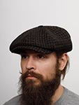 Кепка STETSON арт. 6890203 IRISH CAP HOUNDSTOOTH HARRIS TWEED (темно-синий / оранжевый)